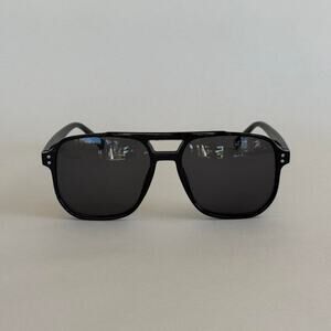 Y2K Black Square Sunglasses Dark Tinted Lens Unisex Retro Style UVA UVB